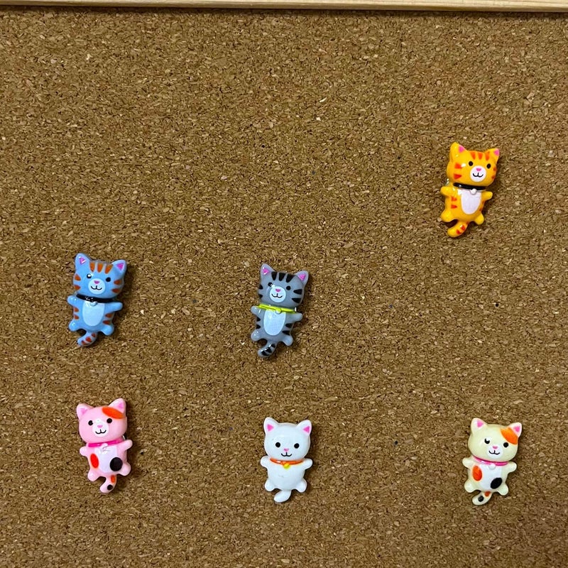 Supfoxer Cat Push Pins for Bulletin Board,Cat Office Supplies Decorative Cute Thumb Tacks for Cork Board Hanging Posters Photos Maps （30pcs） - Image 5